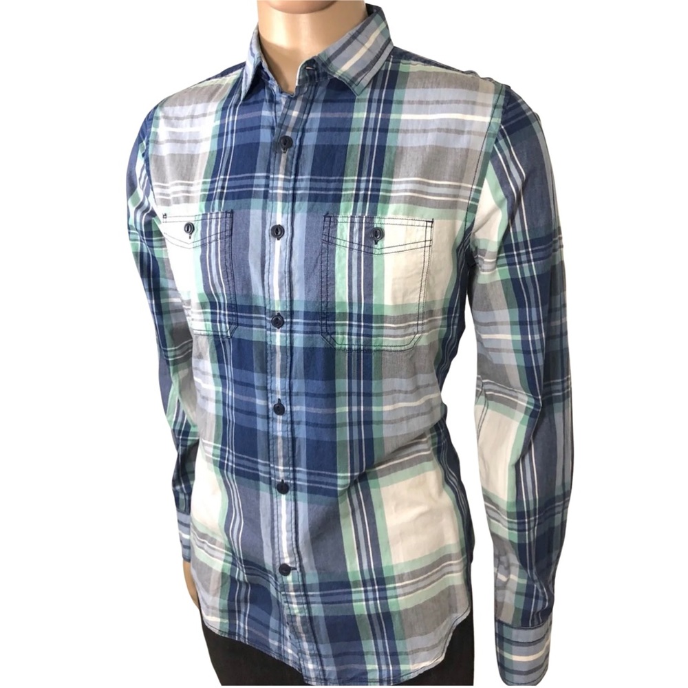 EXPRESS SZ M Mens Shirt Regular Fit L/S 2 Pockets